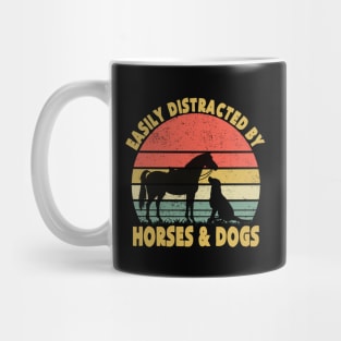 Easily distracted by horses and dogs I like heart horse dog Mug